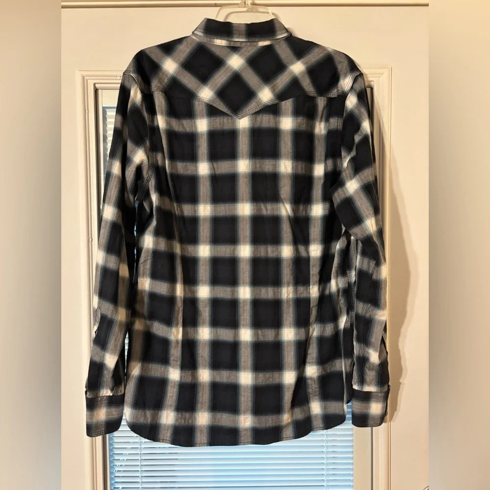 Banana Republic Men's Black & White Plaid Button-Down Shirt